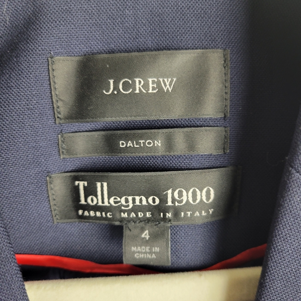 J.CREW Dalton Navy Blue Preppy Academia Blazer Size 4 Wool Blend Italy - Picture 4 of 10